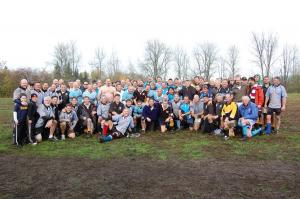 The White Man of Burnaby Lake, British Columbia, with his Rugby Tribe